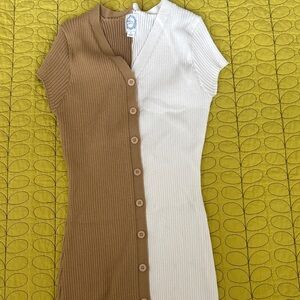 Francesca's Collections Brown and White Mini Dress